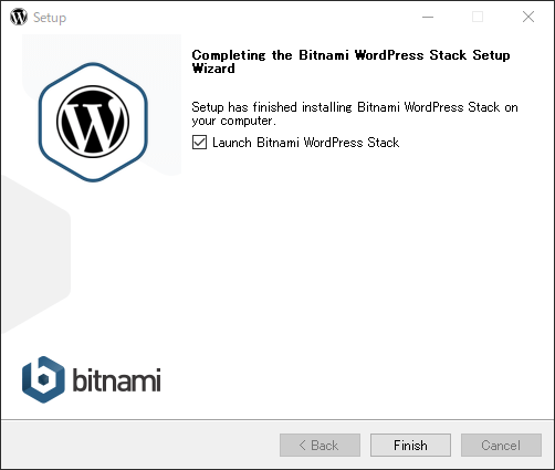 bitnami インストール完了画面