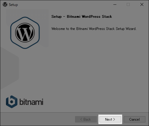 bitnami セットアップ画面