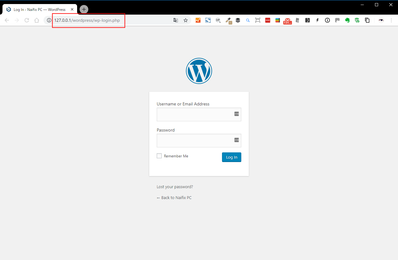 WordPress ログイン画面