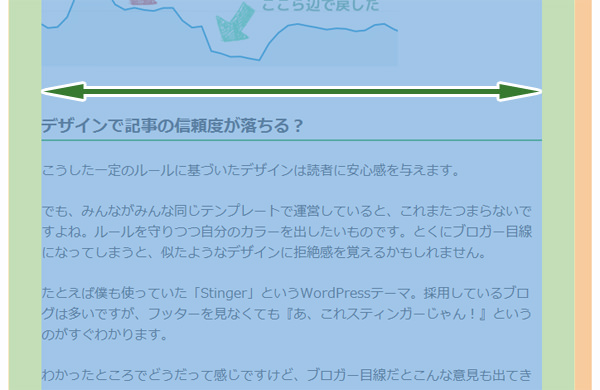 記事部分の幅