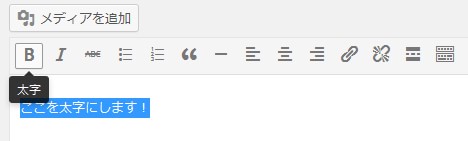 WordPressの「b」ボタンはstrong