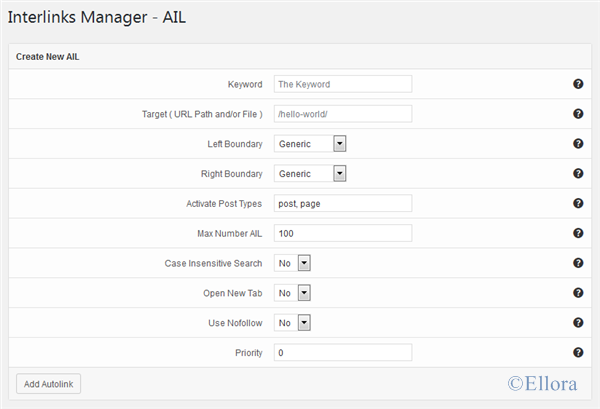 Interlinks Manager AIL（オートリンク機能）