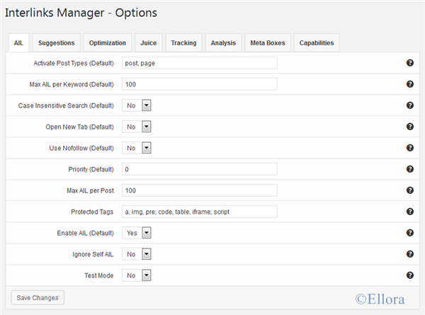 Interlinks Manager Options