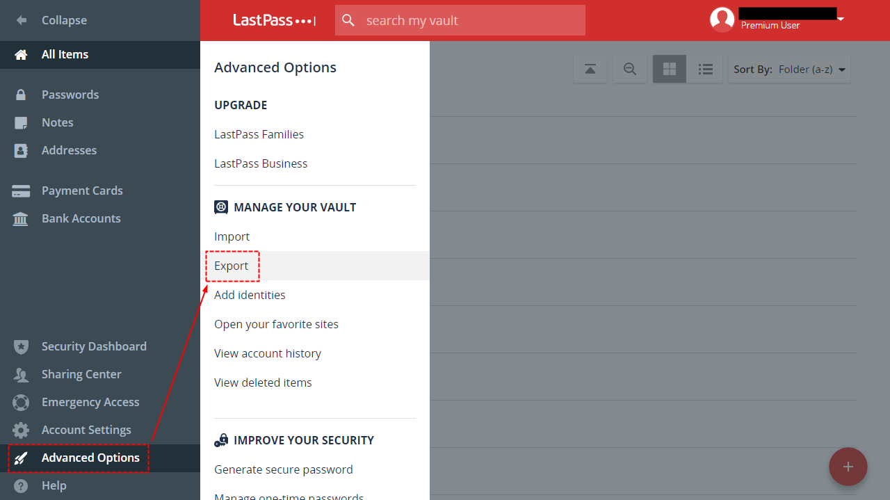 LastPass アドバンスドオプション