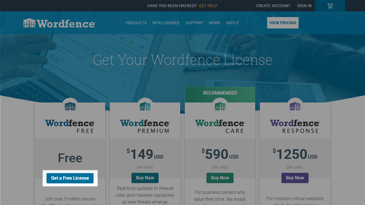 Wordfence フリーライセンス