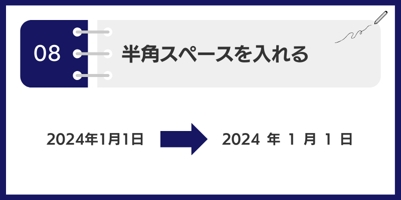 半角英数字の前後に半角スペースを入れる