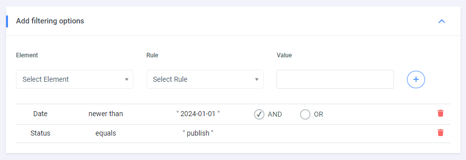 WP Import Export Lite Add filtering options