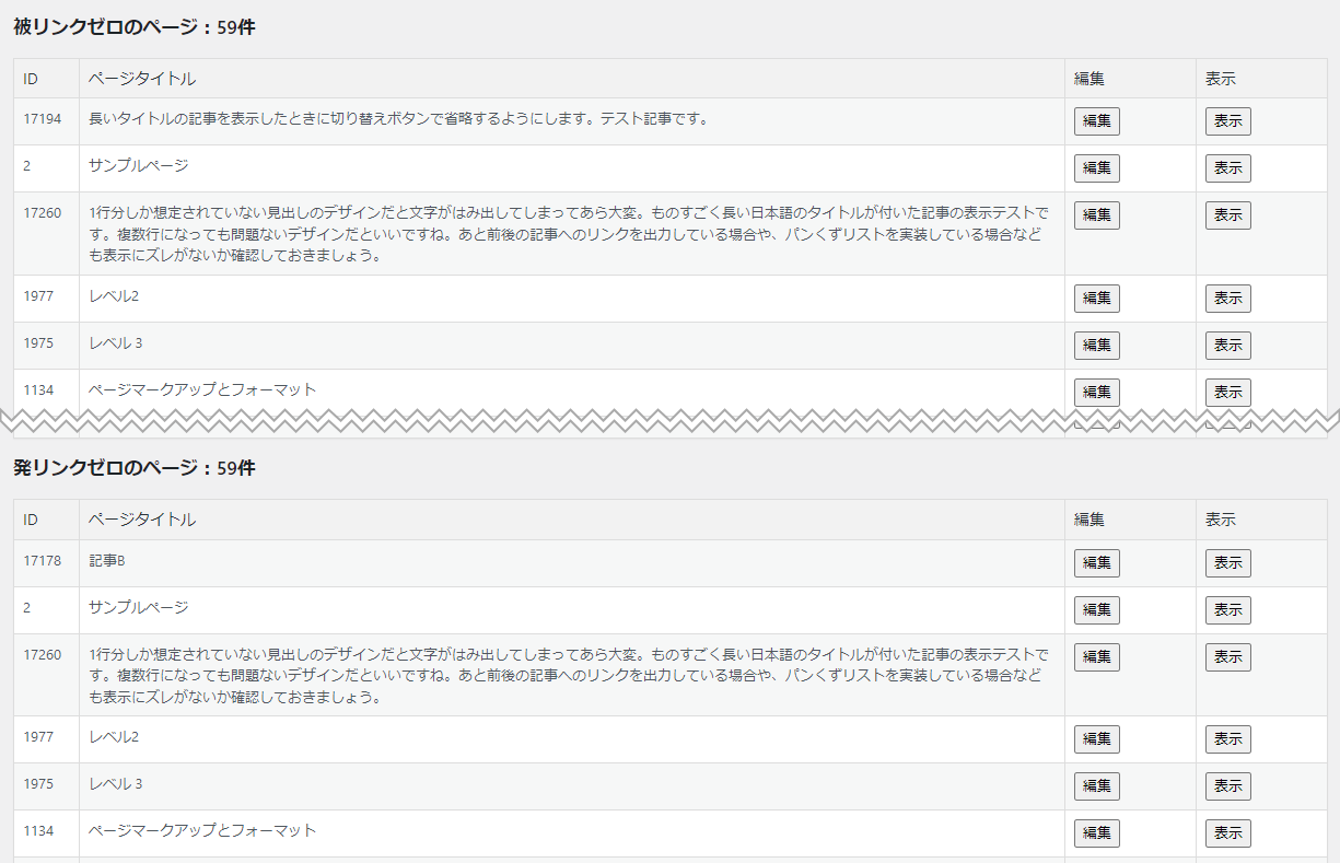 Link Map Insights 被リンクゼロのページ・発リンクゼロのページ