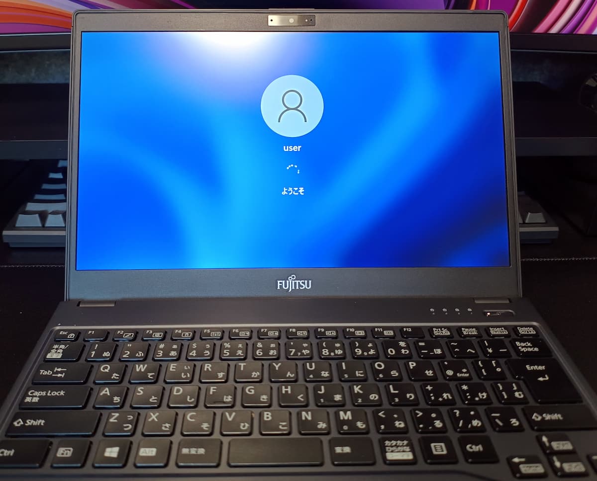 LIFEBOOK U938 起動直後のようこそ画面