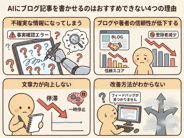 AI にブログ記事を書かせるのはおすすめできない 4 つの理由