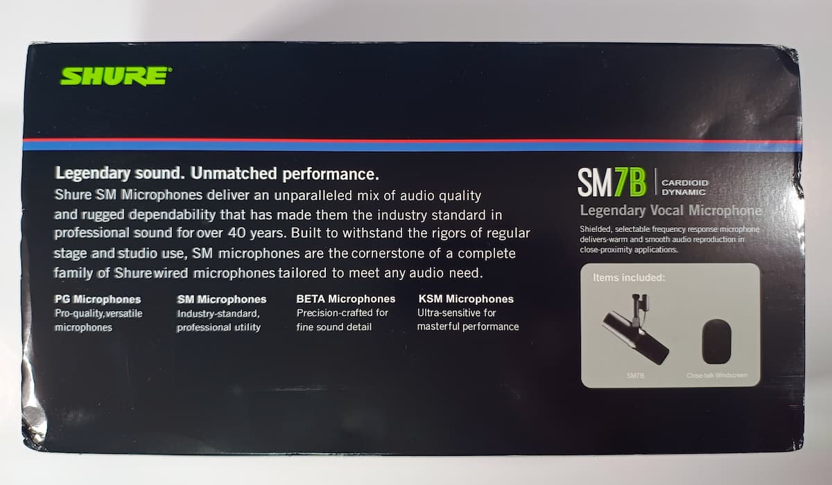 SM7B 偽造品外箱底面